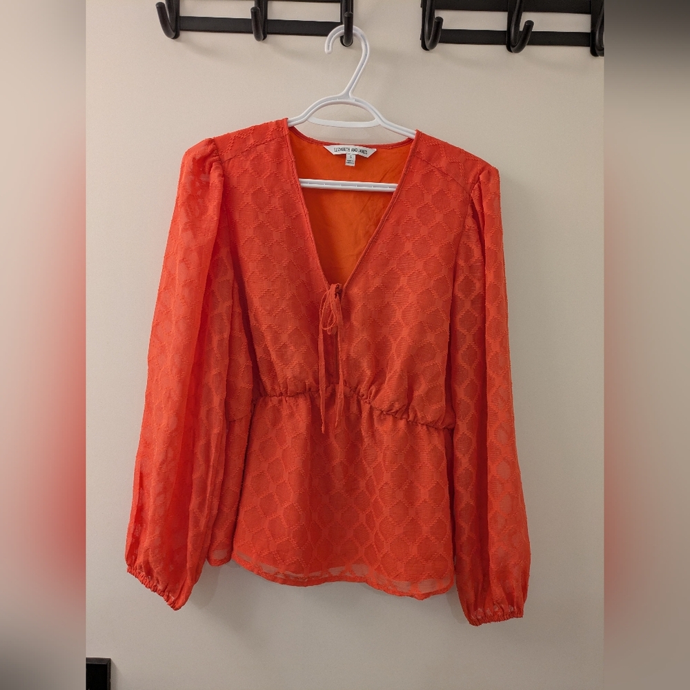 Elizabeth and James Orange Textured Blouse